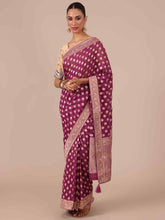 Wine Georgette Saree - House of Surya